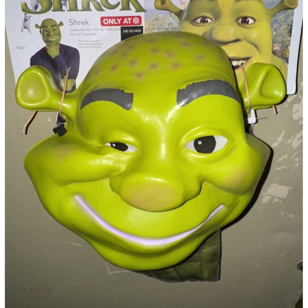 Shrek Mask And Gloves‎ 14+ Authentic DreamWorks **NEW w/o tags** Cracked